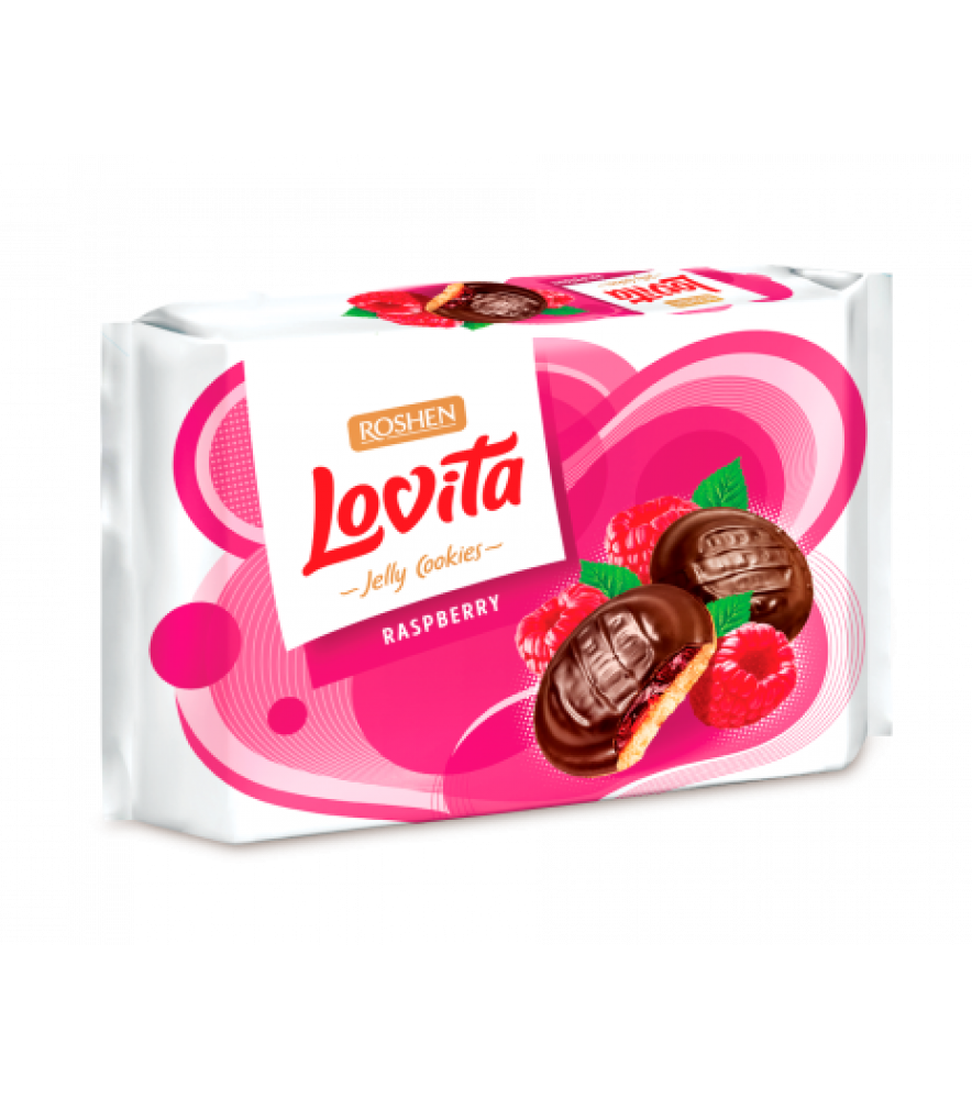 Печиво Lovita Jelly з желейною начинкою зі смаком малини