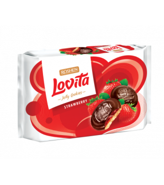 Печиво Lovita Jelly з желейною начинкою зі смаком полуниці