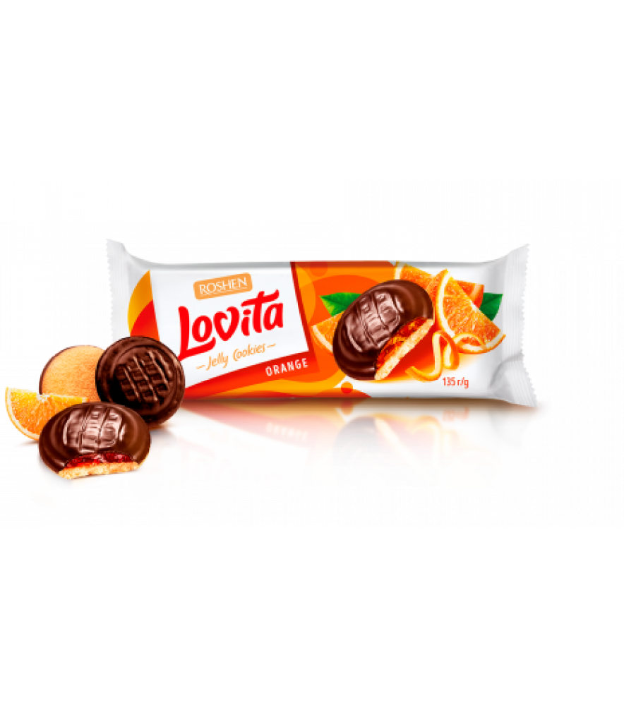 Печиво Lovita Jelly з желейною начинкою зі смаком апельсину
