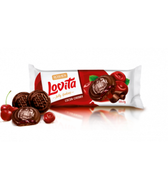 Печиво Lovita Jelly з желейною начинкою зі смаком какао-вишні