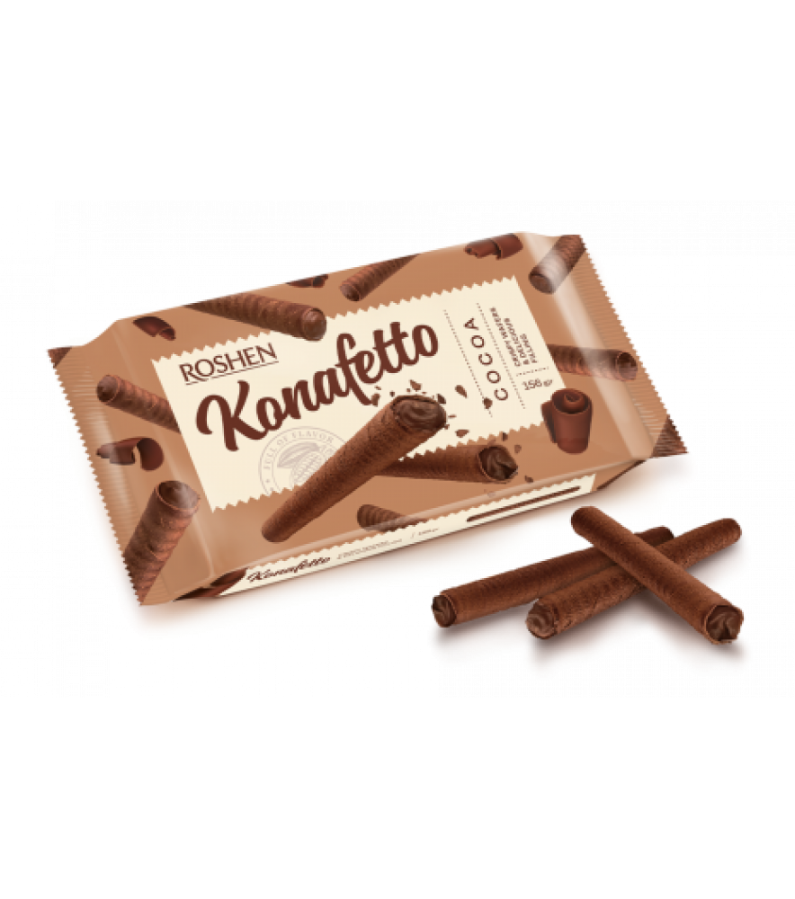 Вафельні трубочки Konafetto з начинкою крем-какао