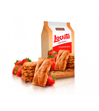 Печиво Lovita Cake з полуничною начинкою