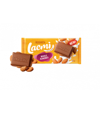 Шоколад Lacmi молочний з цілим мигдалем