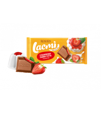 Шоколад Lacmi молочний з начинкою зі смаком полуничної панакоти