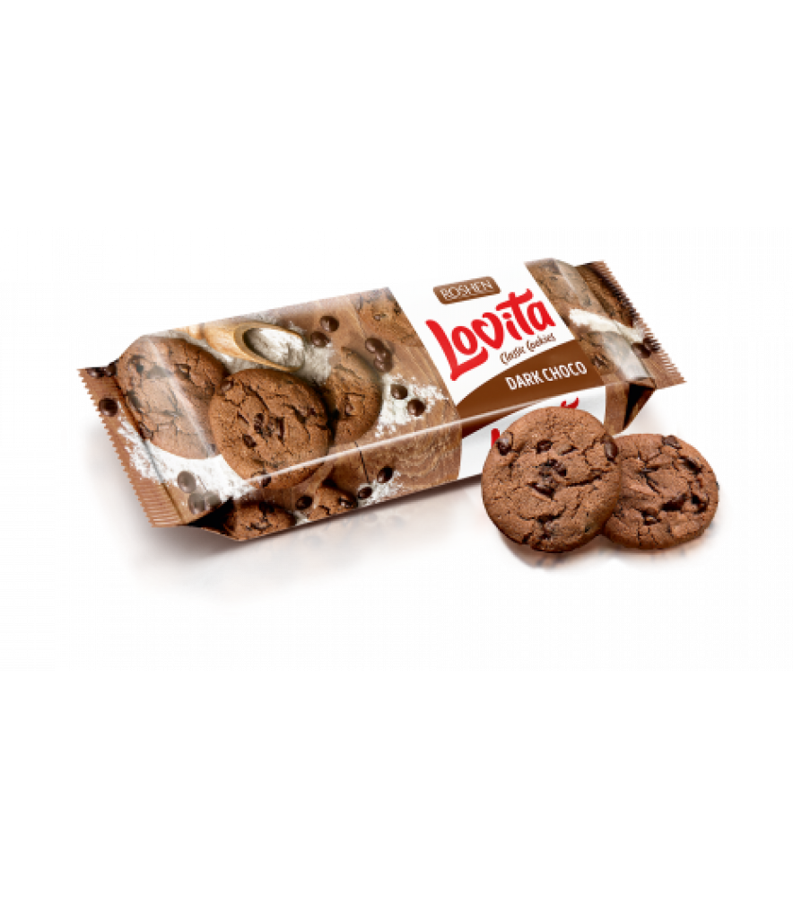 Печиво Lovita Classic з какао і шматочками глазурі