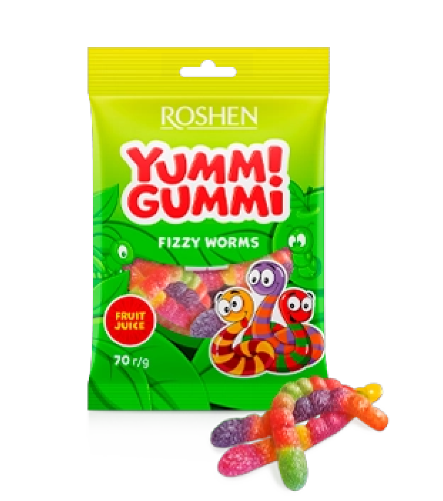 Желейні цукерки Yummi Gummi Fizzy Worms
