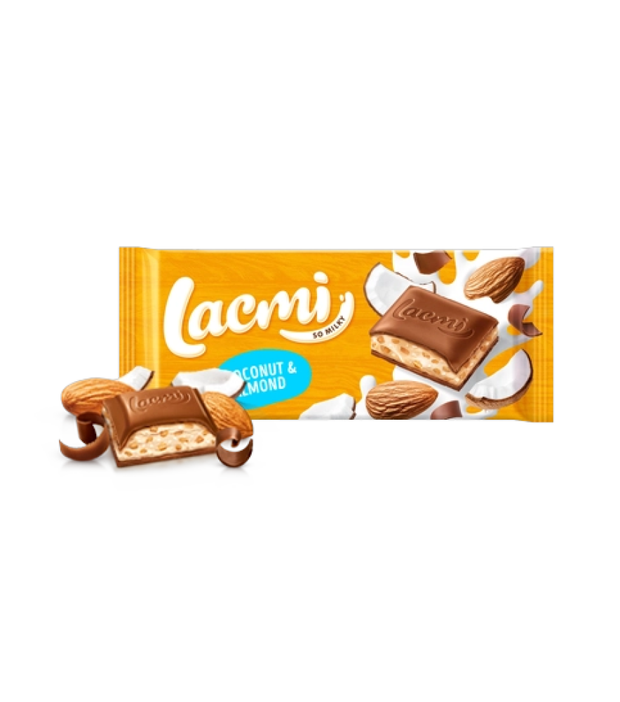 Шоколад Lacmi з кокосом та мигдалем 90 г